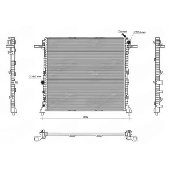 Radiator Motor VW CRAFTER 2 2016-> Radiator apa motor 2.0 TDI diesel manuala (718x665) Perioada 2016 2017 2018 2019 2020 2021