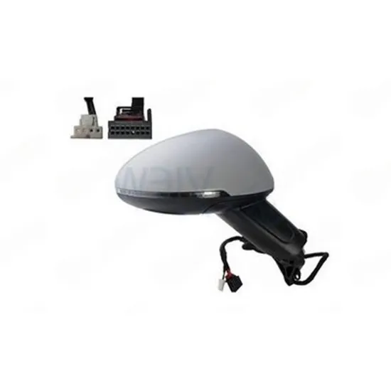 Oglinda PORSCHE MACAN 2014-> Oglinda exterioara (complet) electrica cu incalzire pentru vopsit cu rabatare electrica (cu semnal lampa podea si senzor banda) si Heliomata DREAPTA Perioada 2014 2015 2016 2017 2018 2019