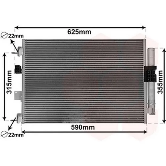 Radiator Aer Conditionat FORD TRANSIT CONNECT 2014-> Radiator aer conditionat 1.0 EcoBoost benzina 1.5/1.6 TDCi diesel (591x378x16) Perioada 2013 2014 2015 2016 2017 2018
