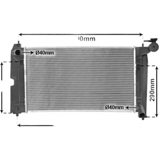 Radiator apa TOYOTA COROLLA Verso 1997->2007 1.6 VVT-i 81KW 110CP , pentru motor perioada 2001 2002,2003 2004