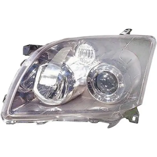 Far stanga TOYOTA AVENSIS T25 2003->2008 perioada 2003 2004 2005 2006 2007 2008 de la an de fabricatie 07/2006, fara motor reglaj, fumuriu, semnal transparent, cu reglaj electric, cu bec H7/H1