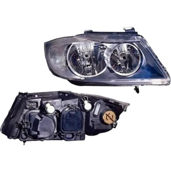Far dreapta BMW 3 E90 2004->2011 perioada 2004 2005 2006 2007 cu motor reglaj, semnal alb, cu reglaj electric, cu bec H7/H7