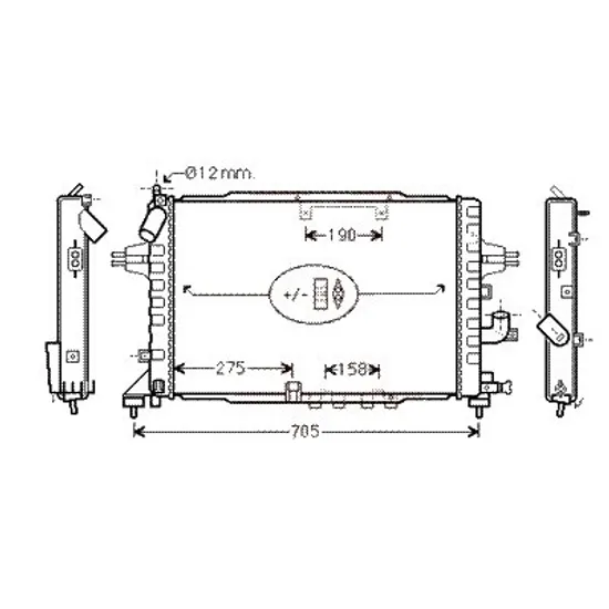 Radiator apa OPEL ASTRA H GTC 2005->2010 pentru 1.7 CDTi, perioada 2005 2006 2007 2008 2009 2010