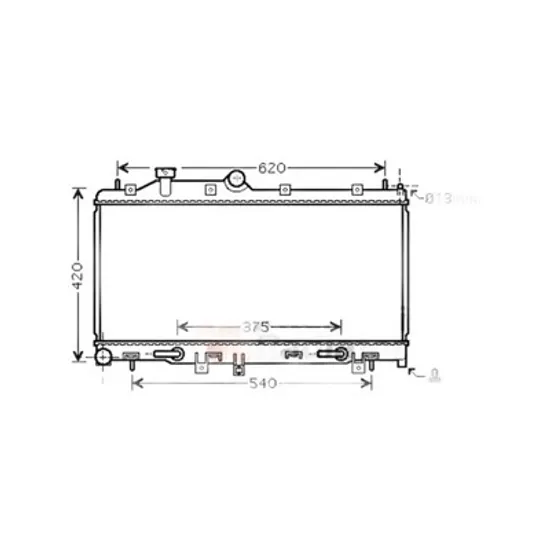 Radiator Motor SUBARU FORESTER SH 2008->2013 Radiator apa pentru 2,5 i - 16V TURBO CV manuala/automata 34x68,5x25 Perioada 2008 2009 2010 2011 2012 2013 2014
