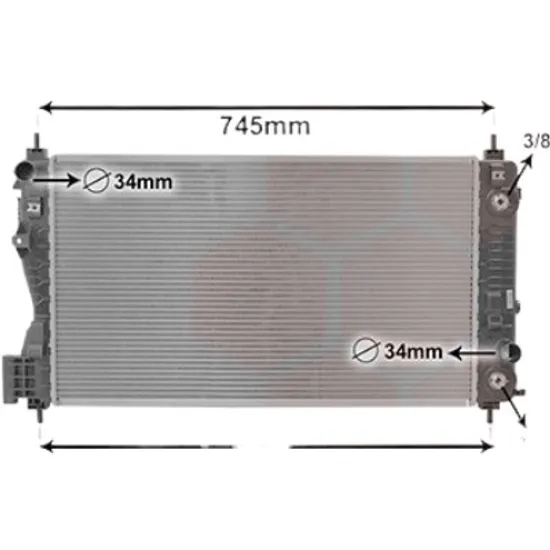 Radiator apa OPEL INSIGNIA A 2008->2017 2.0 Turbo 4x4 184KW 250CP , pentru motor A 20 NFT, A 20 NHT, B 20 NHT perioada 2011 2012,2013,2014,2015,2016 2017