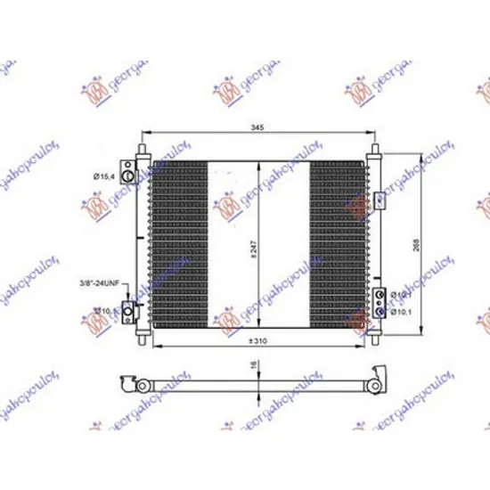Radiator Aer Conditionat NISSAN CABSTAR 2006->2013 Radiator aer conditionat 2.5 D diesel (360x240x16) Perioada 2007 2008 2009 2010 2011 2012 2013