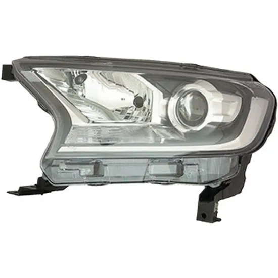 Far stanga FORD RANGER 2011-> perioada 2011 2012 2013 2014 2015 2016 de la an de fabricatie 2016, fara motor reglaj, fumuriu, cu reglaj electric, cu lumina de zi, cu bec H11, cu bec H15