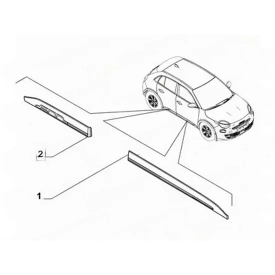 Bandou Usa FIAT 600 2023-> Bandou Usa spate (O) DREAPTA Perioada 2023 2024 2025