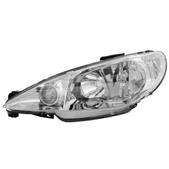 Faruri PEUGEOT 206 1998->2007 Far stanga, H7/H7, cu reglaj electric Perioada 1998 1999 2000 2001 2002 2003 2004