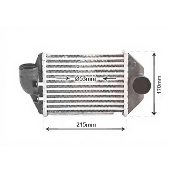 Intercooler AUDI A4 8E2, B6 2000->2005 Radiator intercooler 2.4-2.7 benzina (215x172) (lateral stanga) Perioada 2000 2001 2002 2003 2004 2005