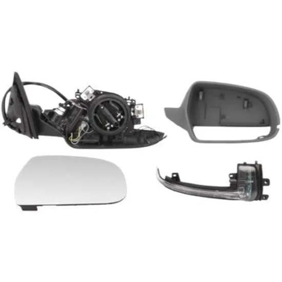 Oglinda exterioara dreapta AUDI A5 8T3 2007->2017, A5 Sportback 8TA 2009->2020 perioada 2011 2012 2013 2014 2015 2016 2017 , cu senzor banda, pentru vehicule cu sistem de asistenta rulare, cu semnal, numar pini 16, pentru 5 usi, cu incalzire, cu memorie, rabatare electrica, prevopsit grund,