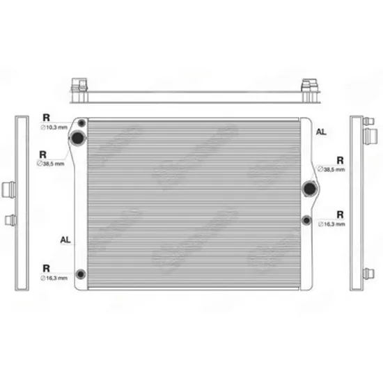 Radiator Motor BMW 5 F10 2009->2016 Radiator apa motor 4.4 benzina manuala/automatic (612x487) Perioada 2013 2014 2015 2016