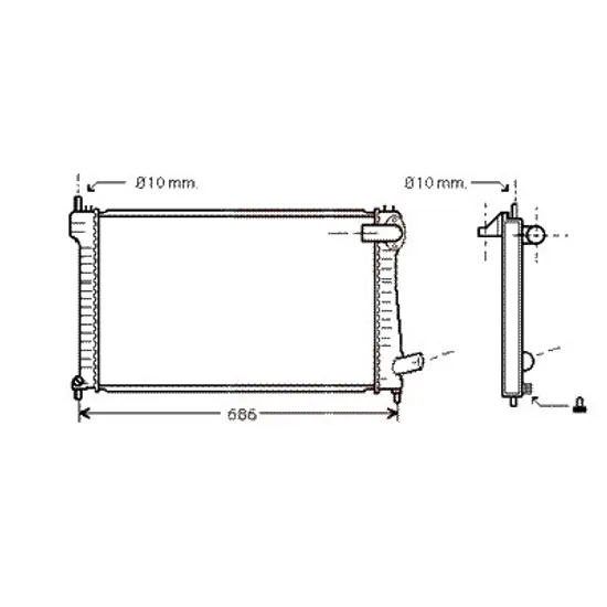 Radiator apa CITROEN XANTIA 1993->2003 pentru 2.0 HDI 109, perioada 1999 2000 2001 2002 2003