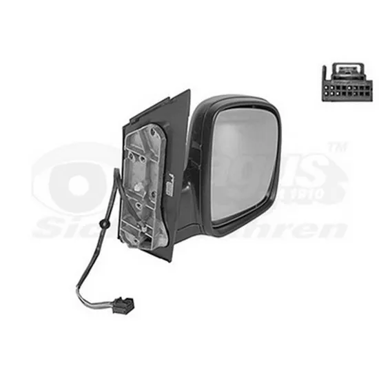 Oglinda VW CADDY 3 2004->2015 Oglinda exterioara dreapta, pt vopsit, electrica/incalzire, geam asferic Perioada 2004 2005 2006 2007 2008 2009 2010 2011 2012 2013 2014