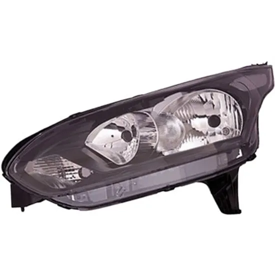 Far stanga FORD TRANSIT CONNECT 2014-> perioada 2013 2014 2015 2016 2017 2018 pana la an de fabricatie 2015, cu motor reglaj, fumuriu, semnal alb, cu reglaj electric, cu lumina de zi, cu bec H15, cu bec H7,