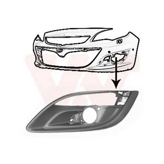 Grila Bara OPEL ASTRA J 2009->2015 Grila bara fata laterala cu gauri proiector stanga 2013-> Perioada 2013 2014 2015 2016