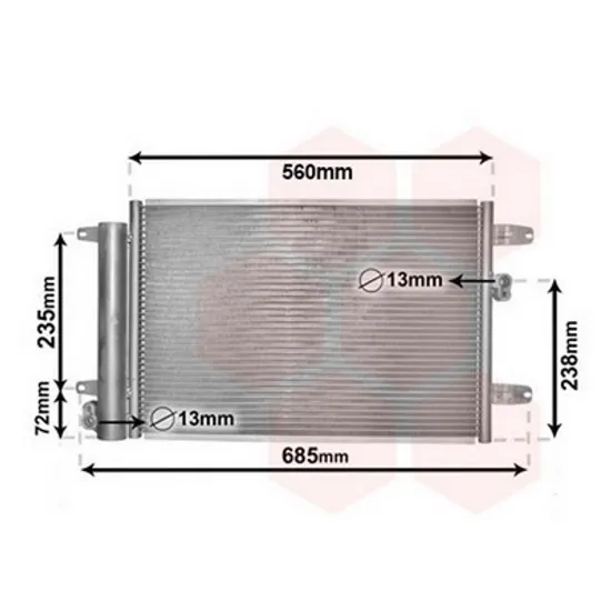 Radiator Aer Conditionat FORD GALAXY 1995->2006 Radiator aer conditionat benzina/ diesel (52,5x36,2x16) 2000-> Perioada 2000 2001 2002 2003 2004 2005 2006