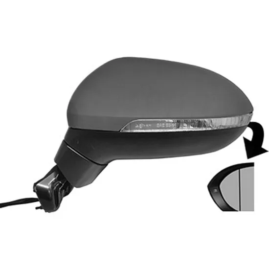 Oglinda exterioara stanga VW PASSAT B8 2014-> perioada 2014 2015 2016 2017 2018 2019 , cu semnal, numar pini 8, prevopsit grund, cu incalzire