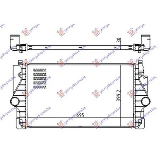 Intercooler VW TRANSPORTER T4 1990->2003 Radiator intercooler 2.5 TDi diesel (695x400x30) Perioada 1990 1991 1992 1993 1994 1995 1996 1997 1998 1999 2000 2001 2002 2003