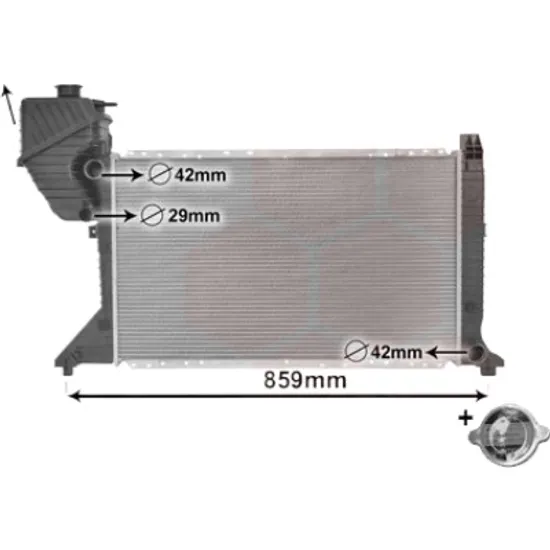 Radiator apa MERCEDES SPRINTER 903 1995->2006 pentru 311 CDI, perioada 2000 2001 2002 2003 2004 2005 2006