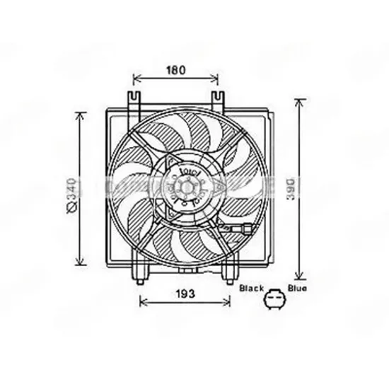 Ventilator Motor SUBARU FORESTER SJ 2012-> Ventilator A/C benzina - diesel (342 mm) (2PIN) Perioada 2015 2016 2017 2018 2019