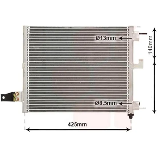 Radiator aer conditionat PEUGEOT PARTNER 2008->2018 1.6 HDi 55KW 75CP , pentru motor perioada 2008 2009,2010,2011,2012 2013