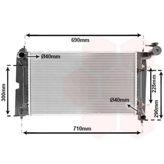 Radiator Motor TOYOTA AVENSIS T25 2003->2008 Radiator apa pentru 1,6 - 1,8 VVTI Perioada 2003 2004 2005 2006 2007 2008 2009
