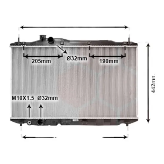 Radiator apa HONDA CIVIC 8 2005-> pentru TYPE R, perioada 2006 2007 2008 2009 2010 2011 2012