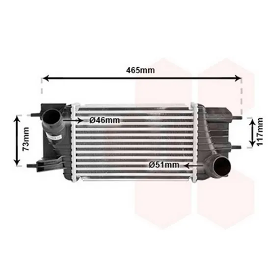 Intercooler NISSAN PULSAR 2015-> Radiator intercooler 1.5 dCi diesel 281x175x80 Perioada 2015 2016 2017 2018 2019 2020 2021