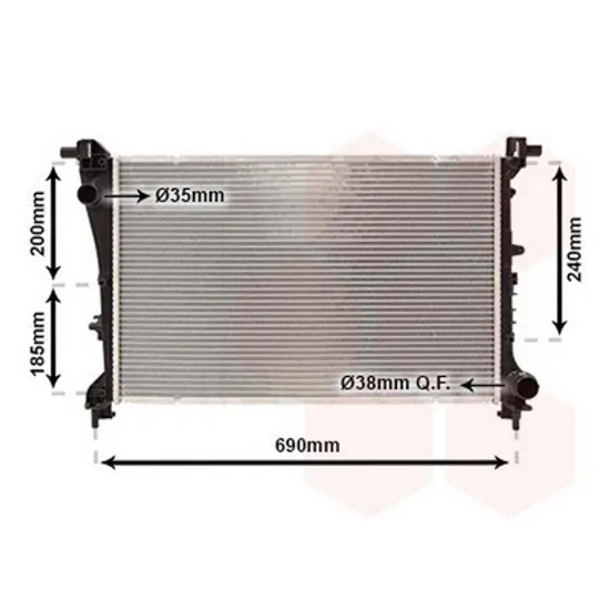 Radiator Motor FIAT TIPO 2015-> Radiator apa 1.4i 16V TURBO/1.3JTD (62x42)(O) Perioada 2016 2017 2018 2019 2020 2021 2022