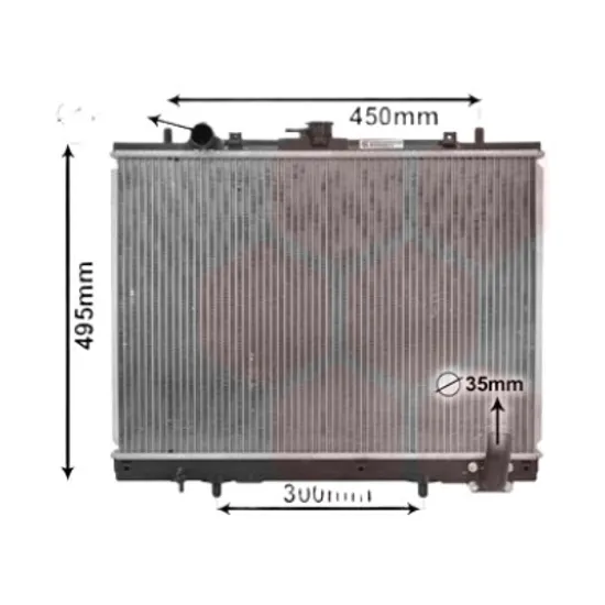 Radiator apa MITSUBISHI L 200 1996->2007 2.5 TD 4WD 98KW 133CP , pentru motor perioada 2001 2002,2003,2004,2005,2006 2007