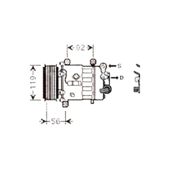 Compresor aer conditionat CITROEN C5 2 2004-> pentru 1.6 HDi , perioada 2004 2005 2006 2007 2008 2009