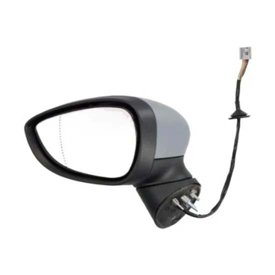 Oglinda exterioara stanga FORD FIESTA 5 JH 2008->2017 perioada 2010 2011 2012 2013 2014 2015 de la an de fabricatie 06/2012, cu lampa pozitie, cu semnal, reglaj electric, cu incalzire, cu incalzire, prevopsit grund