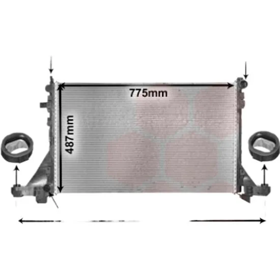 Radiator apa RENAULT MASTER 3 2010-> pentru 2.3 dCi 135 RWD, perioada 2014 2015 2016 2017 2018 2019