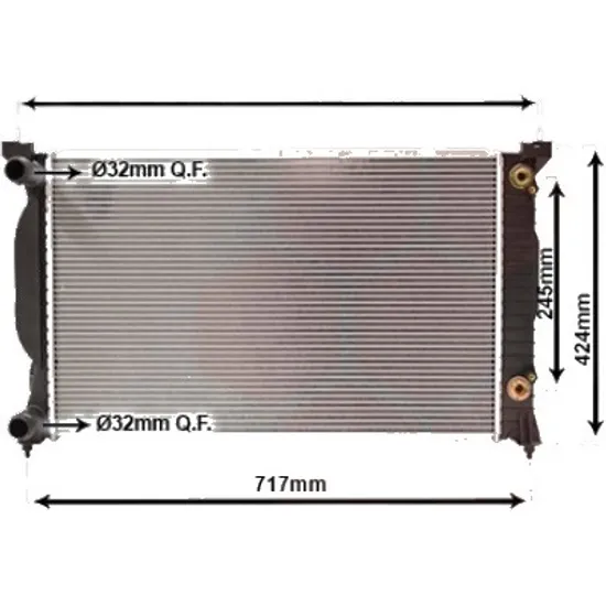 Radiator apa AUDI A4 8EC; B7 2004->2008 2.0 96KW 130CP , pentru motor ALT perioada 2004 2005,2006,2007 2008