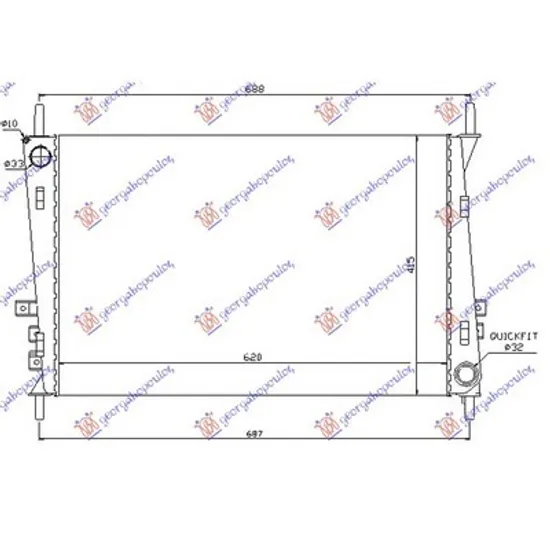 Radiator Motor JAGUAR X-TYPE X400 2001->2009 Radiator toate modelele benzina /diesel 620x415x34 Perioada 2001 2002 2003 2004 2005 2006 2007