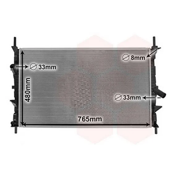 Radiator Motor FORD TRANSIT CUSTOM 2012-> Radiator apa pentru 2,2 TDCi cu/fara aer conditionat (76,5x48x1) 6) Perioada 2013 2014 2015 2016 2017 2018