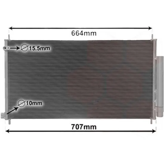 Radiator aer conditionat CITROEN BERLINGO B9 2008-> 1.6 HDi 110 80KW 109CP , pentru motor 9HZ (DV6TED4) perioada 2008 2009,2010,2011,2012 2013