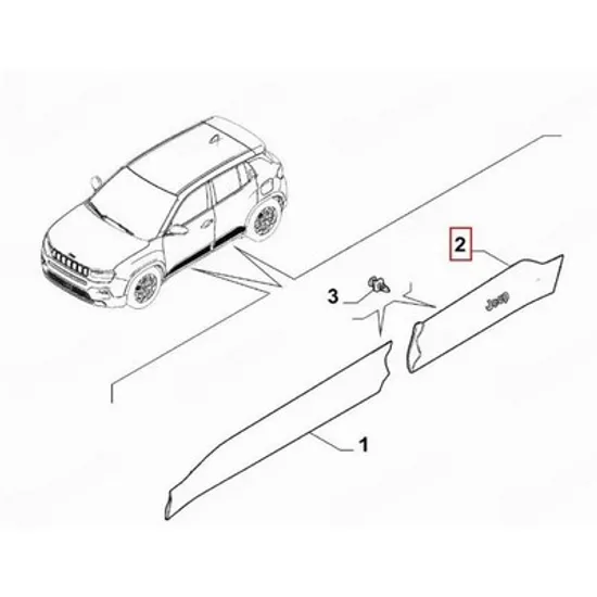 Bandou Usa JEEP AVENGER 2022-> Bandou Usa spate (O) DREAPTA Perioada 2022 2023 2024 2025