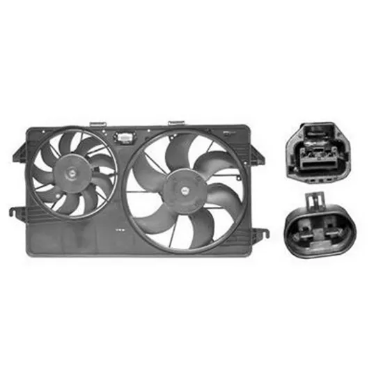Ventilator Motor FORD TRANSIT CONNECT 2002->2013 Electroventilator complet(dublu 2 motoare) cu aer conditionat 1,8 P Perioada 2002 2003 2004 2005 2006 2007 2008 2009 2010 2011 2012