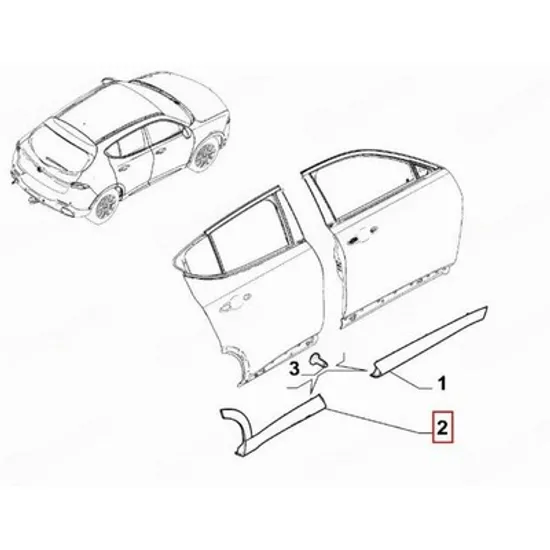 Bandou Usa ALFA ROMEO TONALE 2022-> Bandou Usa spate (O) DREAPTA Perioada 2022 2023 2024 2025