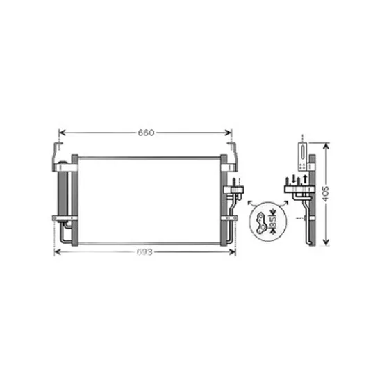 Radiator Motor HYUNDAI ELANTRA 2007->2011 Radiator apa pentru aer conditionat 1.6 - 1.8 - 2.0i 16V - 2.0CRDi (56x34) Perioada 2005 2006 2007 2008 2009 2010 2011