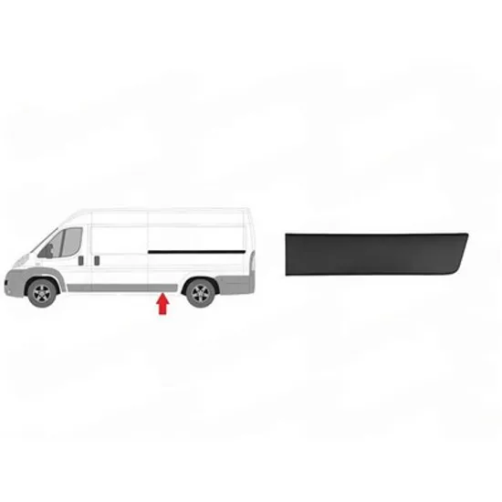 Bandou aripa spate PEUGEOT BOXER 2006-> Bandou Aripa spate negru (spre fata) (ampatament lung) STANGA Perioada 2014 2015 2016 2017 2018 2019 2020