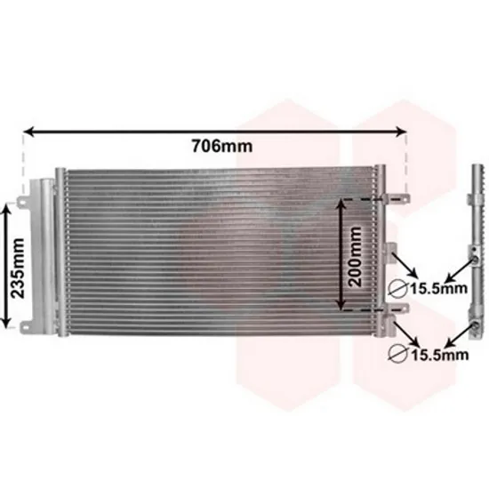 Radiator Aer Conditionat FIAT DOBLO 223 2000->2010 Radiator aer conditionat 56.5x30.8x1,6 1.4cc 8V Perioada 2001 2002 2003 2004 2005 2006 2007 2008 2009