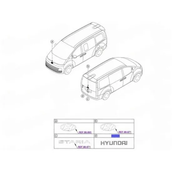 Emblema HYUNDAI STARIA 2025-> Emblema spate (HYUNDAI) (O) Perioada 2025
