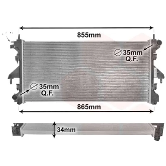 Radiator apa PEUGEOT BOXER 2006-> pentru 2.2 HDi 100, perioada 2006 2007 2008 2009 2010 2011