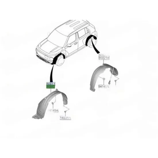 Carenaj fata HYUNDAI INSTER 2024-> Carenaj aripa fata plastic (O) DREAPTA Perioada 2024 2025