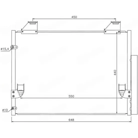 Radiator Aer Conditionat TOYOTA HILUX 7 2004->2015 Radiator condensator aer conditionat 2.5-3.0 T.D diesel (600x440x16) (KOYO) Perioada 2012 2013 2014 2015