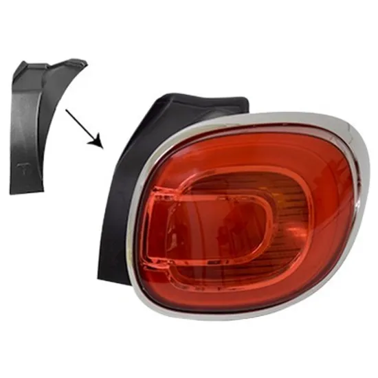 Lampa stop spate dreapta FIAT 500L 2012-> perioada 2013 2014 2015 2016 2017 2018 , cromat, semnal rosu/galben, pentru Living / Minivan