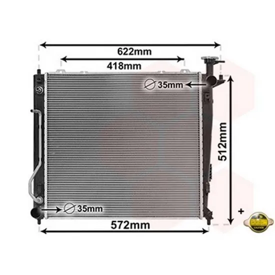 Radiator Motor KIA SORENTO 2 2009->2015 Radiator apa pentru 2,0 - 2,2 CRDi (51x48,3x26) CV manuala/automata Perioada 2009 2010 2011 2012 2013 2014 2015